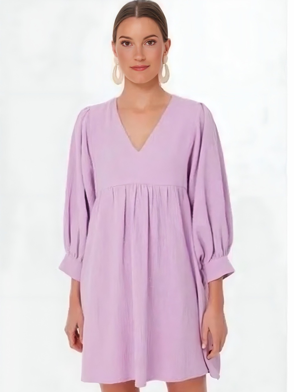 Pomander Place V-Neck Lavender Mini Dress